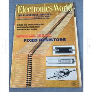 Vtg Electronics World Magazine April 1965 Fixed Resistors*Line-cord-Transistors